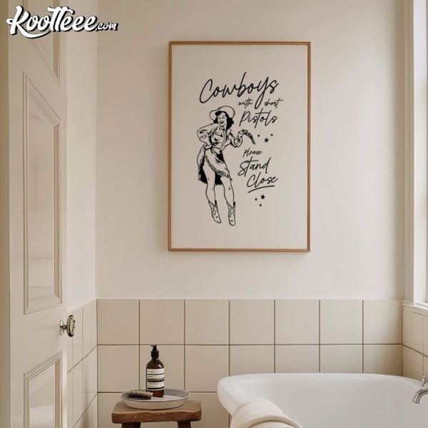 Cowgirl Western Funny Bathroom Wall Art Poster