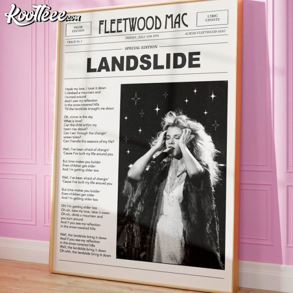 Fleetwood Mac Landslide Newspaper Art Stevie Nicks Poster