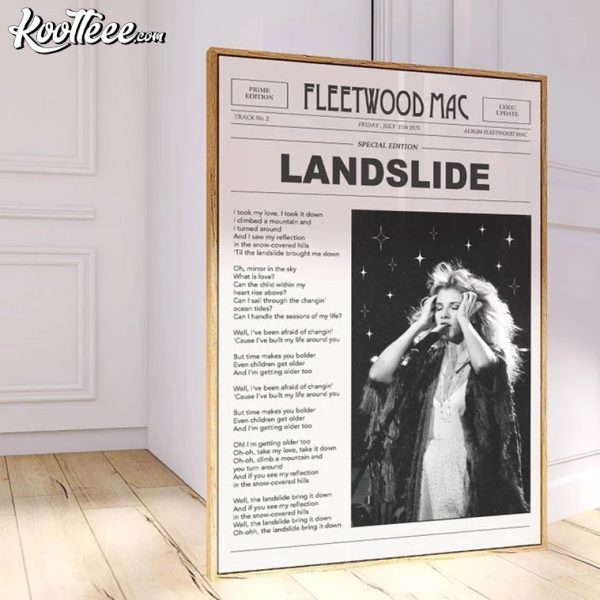 Fleetwood Mac Landslide Newspaper Art Stevie Nicks Poster