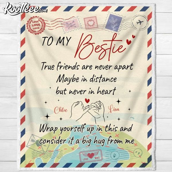 Personalized To My Bestie Friendship Gift Fleece Blanket