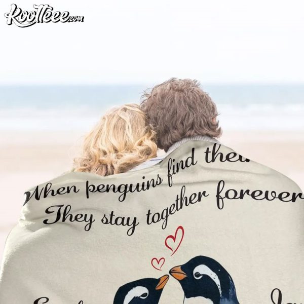 Valentines Day Gift You Are My Penguin Custom Fleece Blanket