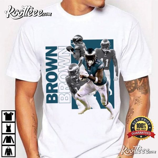 AJ Brown Eagles Football Graphic T-Shirt