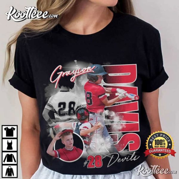 Baseball Player Bootleg Custom Team Name T-Shirt