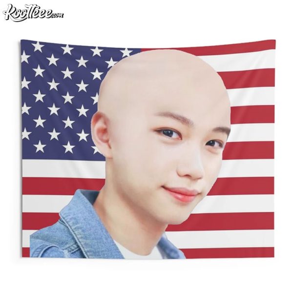 Felix Bald Stray Kids American Flag Wall Tapestry