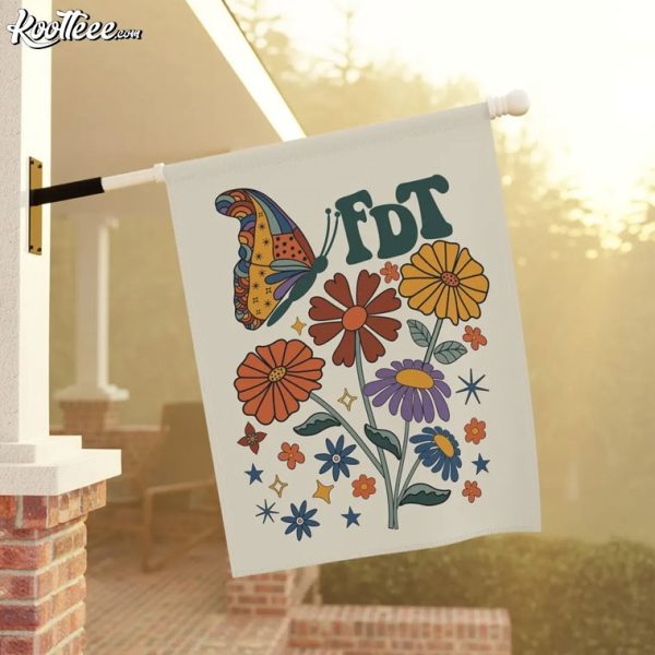 FDT Anti Trump Retro Flowers Garden Flag