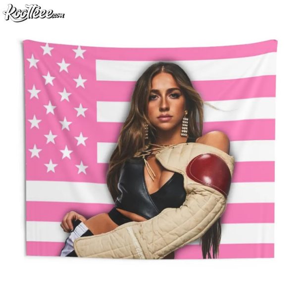 Tate McRae Pink American Flag Wall Tapestry