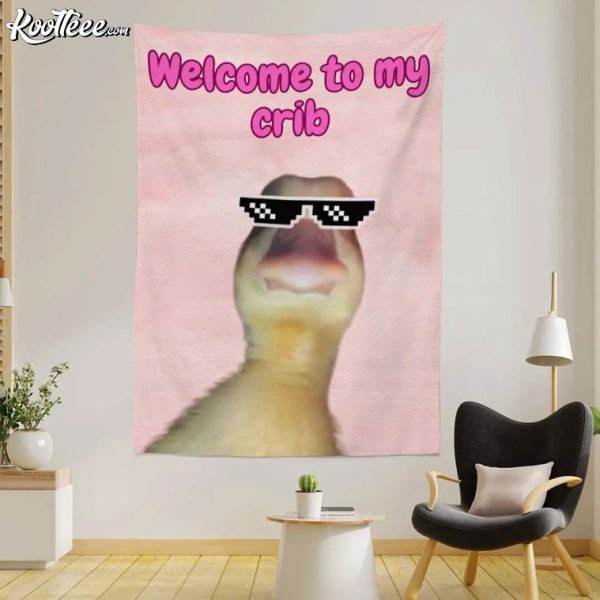 Welcome To My Crib Funny Wall Tapestry