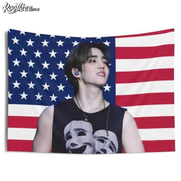 S Coups Seventeen America Flag Wall Tapestry