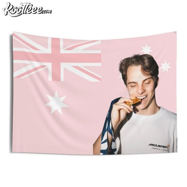 Oscar Piastri Formula 1 Pink Australian Flag Wall Tapestry