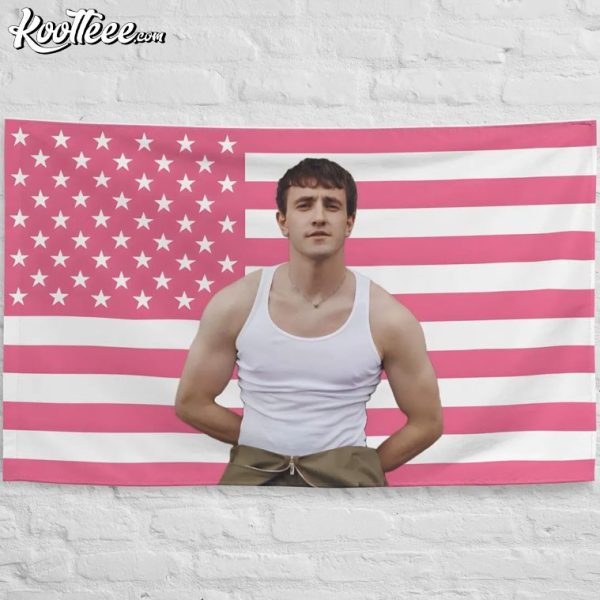 Paul Mescal Pink US Flag Wall Tapestry