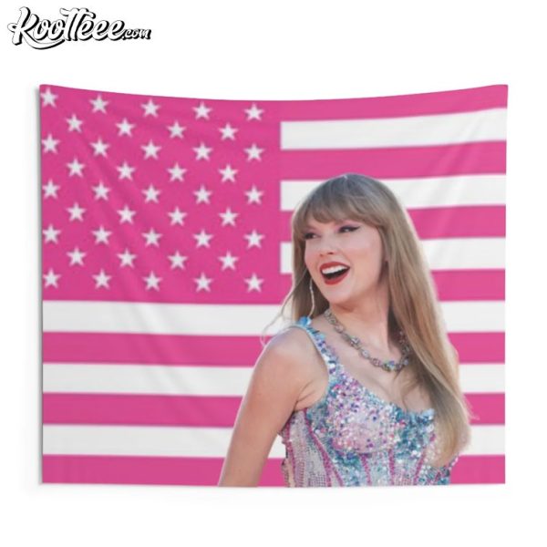 Taylor Swift Pink American Flag Wall Tapestry