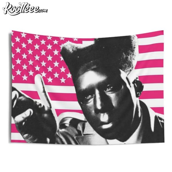 Tyler The Creator Chromakopia Pink US Flag Wall Tapestry