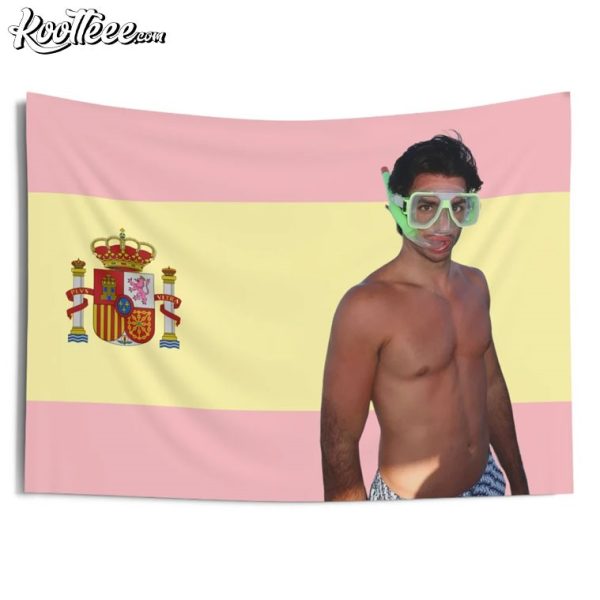 Carlos Sainz F1 Pink Spain Flag Wall Tapestry