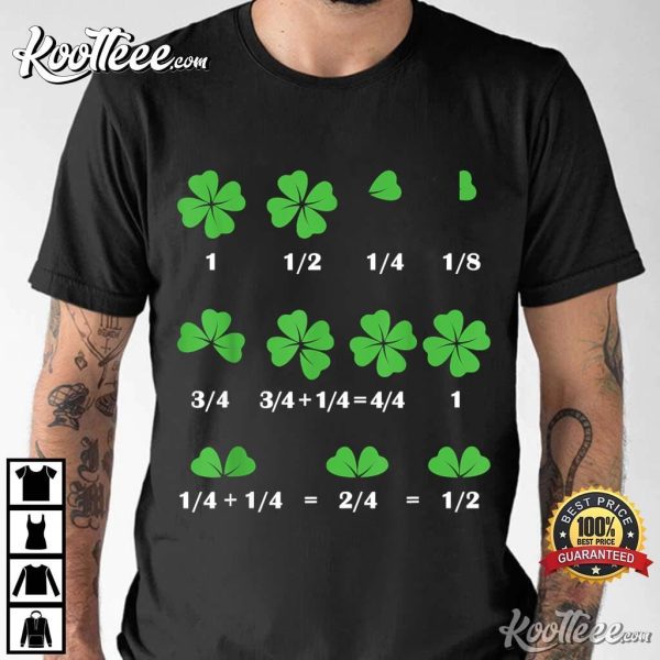 Funny Shamrock Fraction St Patrick’s Day Math T-Shirt