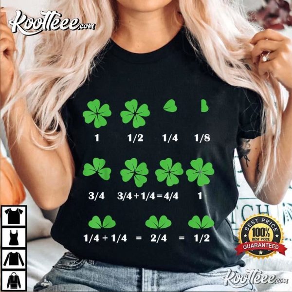 Funny Shamrock Fraction St Patrick’s Day Math T-Shirt