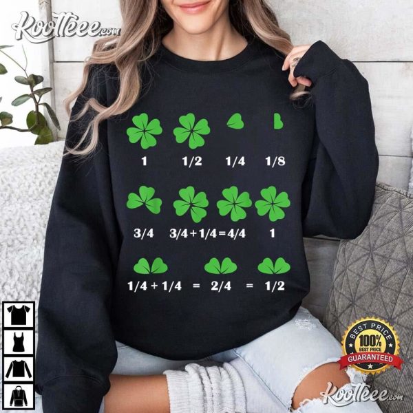 Funny Shamrock Fraction St Patrick’s Day Math T-Shirt