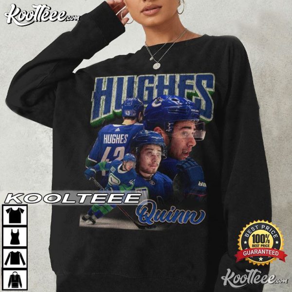 Quinn Hughes Vancouver Canucks Ice Hockey Vintage 90s T-Shirt