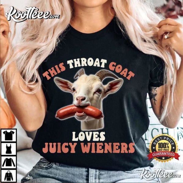 Funny Throat Goat Swallows Juicy Wieners Adult T-Shirt