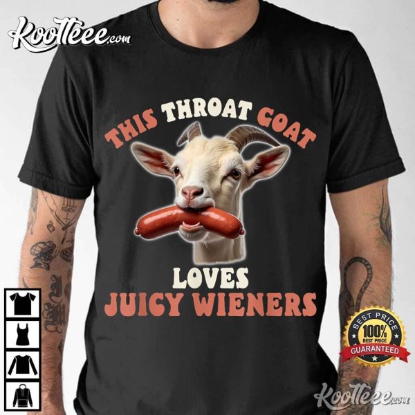 Funny Throat Goat Swallows Juicy Wieners Adult T-Shirt