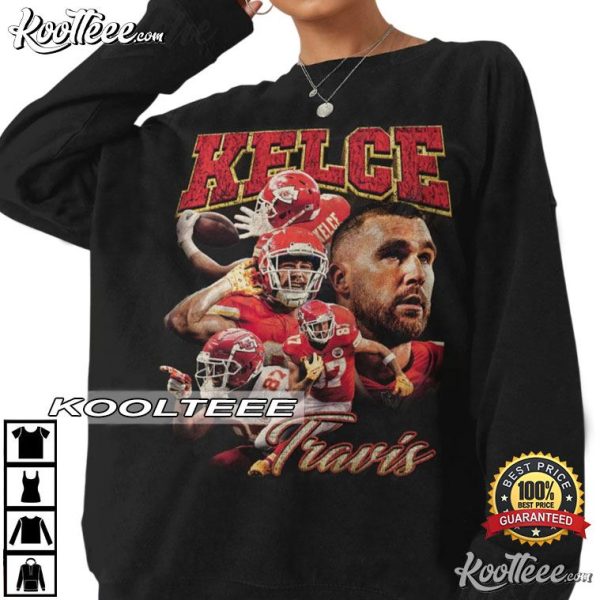 Travis Kelce Kansas City Chiefs Vintage 90s Bootleg T-Shirt