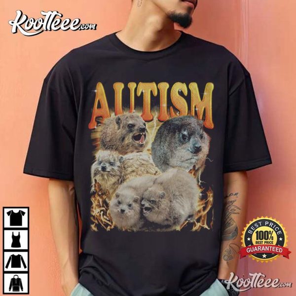 Funny Autism Rock Hyrax Vintage Style T-Shirt