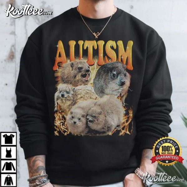 Funny Autism Rock Hyrax Vintage Style T-Shirt