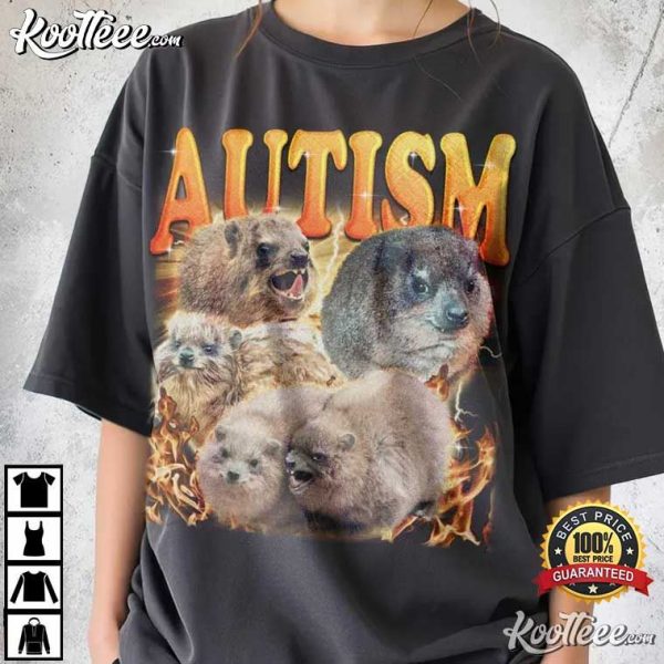 Funny Autism Rock Hyrax Vintage Style T-Shirt