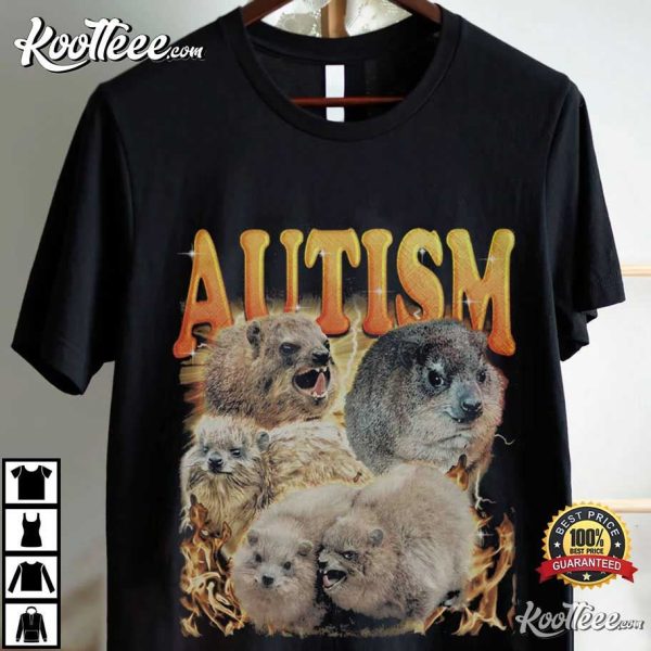 Funny Autism Rock Hyrax Vintage Style T-Shirt