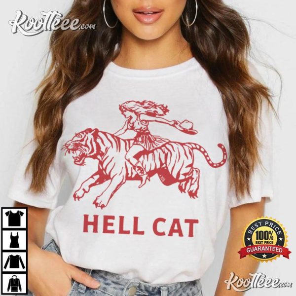 Cowgirl Hell Cat Funny Western T-Shirt