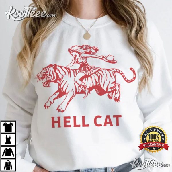 Cowgirl Hell Cat Funny Western T-Shirt