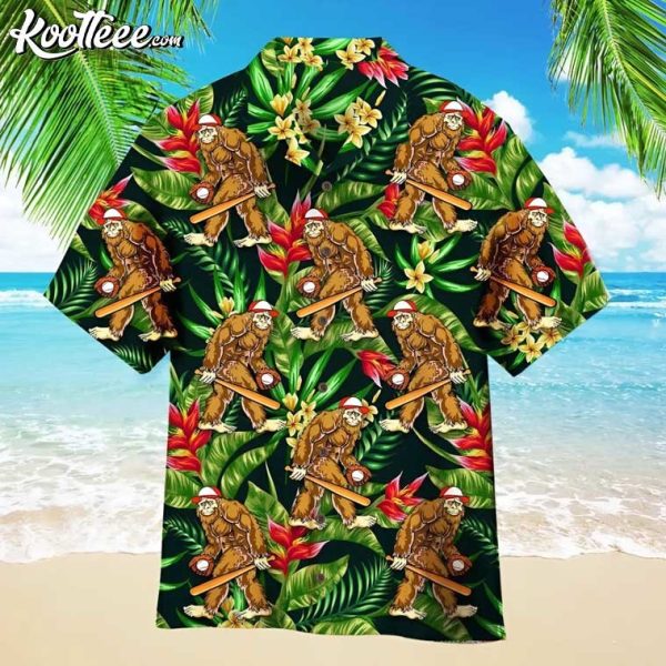 Bigfoot Baseball Summer Aloha Hawaiian Shirt