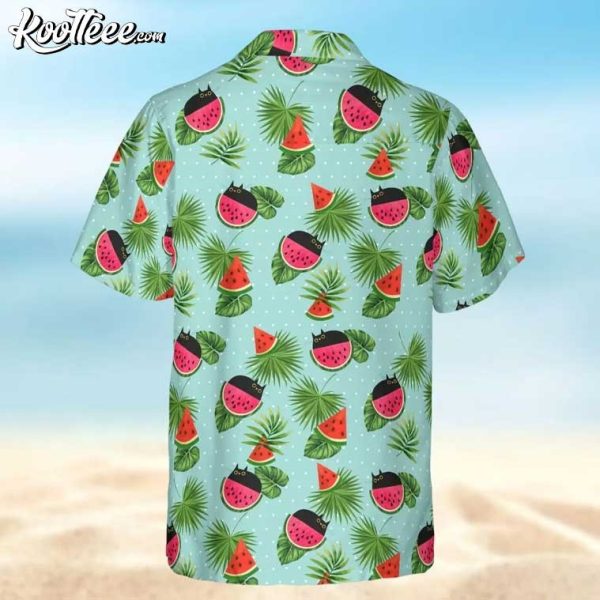 Black Cat Watermelon Hawaiian Shirt