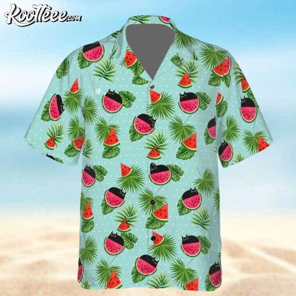 Black Cat Watermelon Hawaiian Shirt