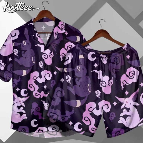 Espeon Umbreon Pokemon Hawaiian Shirt And Shorts