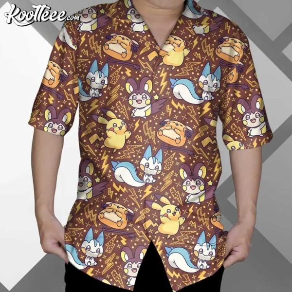 Pikachu Pachirisu Electric Type Pokemon Hawaiian Shirt And Shorts