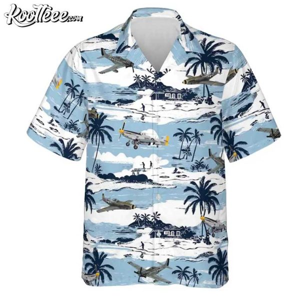 Blue Pastel Aircraft Hawaiian Shirt