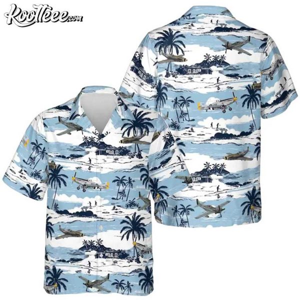 Blue Pastel Aircraft Hawaiian Shirt