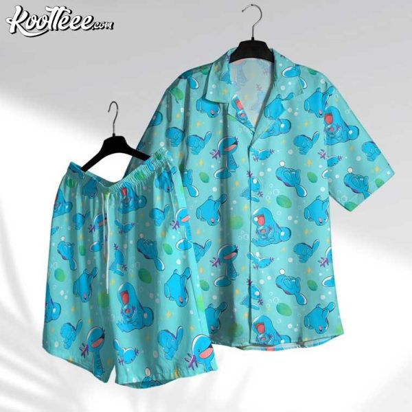 Wooper Quagsire Water Type Pokemon Hawaiian Shirt And Shorts