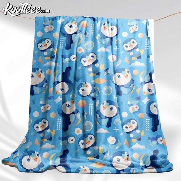 Piplup Penguin Pokemon Fleece Blanket