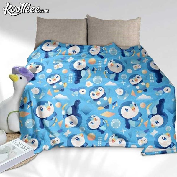 Piplup Penguin Pokemon Fleece Blanket