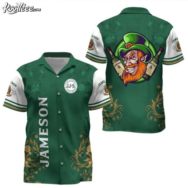 Jameson Irish Whiskey Leprechaun Saint Patrick’s Day Hawaiian Shirt