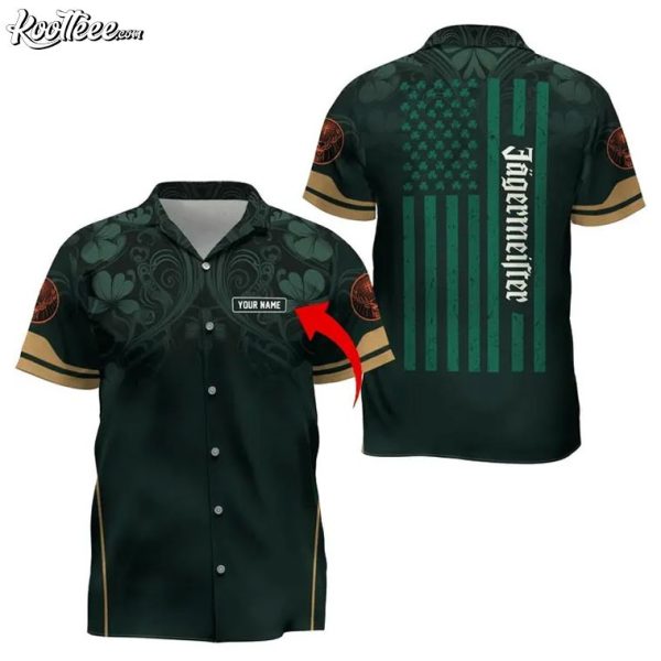 Jagermeister US Flag Saint Patrick’s Day Custom Hawaiian Shirt