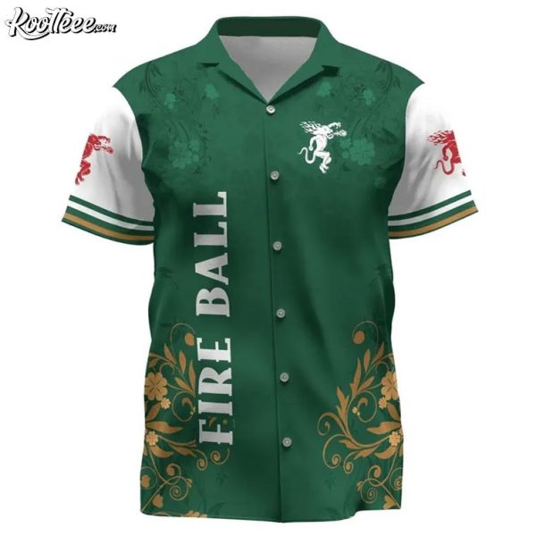 Fireball Whiskey Saint Patrick’s Day Leprechaun Hawaiian Shirt