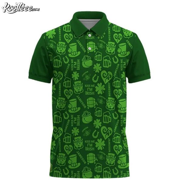 Jameson Irish Whiskey Saint Patrick’s Day Doodle Pattern Polo Shirt