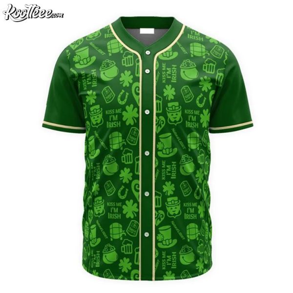 Natural Light Saint Patrick’s Day Doodle Pattern Baseball Jersey