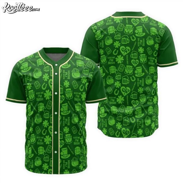 Natural Light Saint Patrick’s Day Doodle Pattern Baseball Jersey