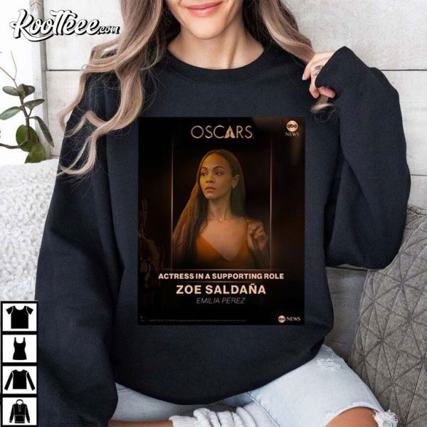 Zoe Saldaña Oscars 97th Academy Award Emilia Pérez T-Shirt