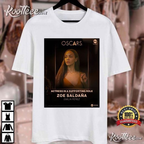 Zoe Saldaña Oscars 97th Academy Award Emilia Pérez T-Shirt