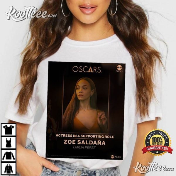 Zoe Saldaña Oscars 97th Academy Award Emilia Pérez T-Shirt