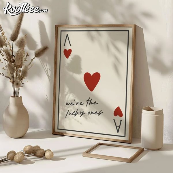 Ace of Hearts Playing Card Typography Poster